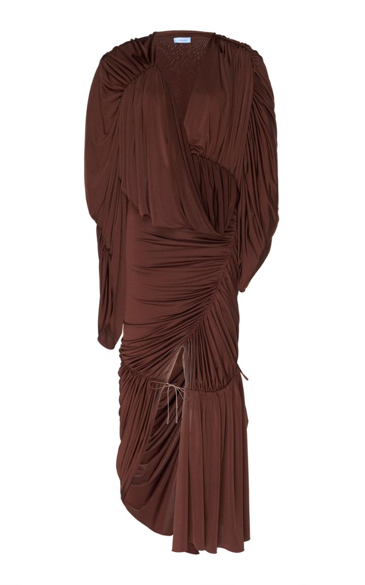 Mugler Gathered Jersey Dress