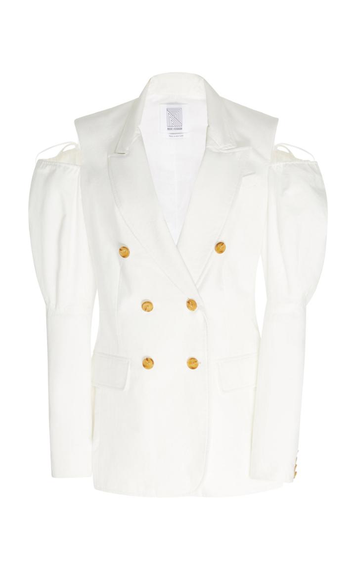Moda Operandi Rosie Assoulin Cold-shoulder Cotton Jacket Size: 2