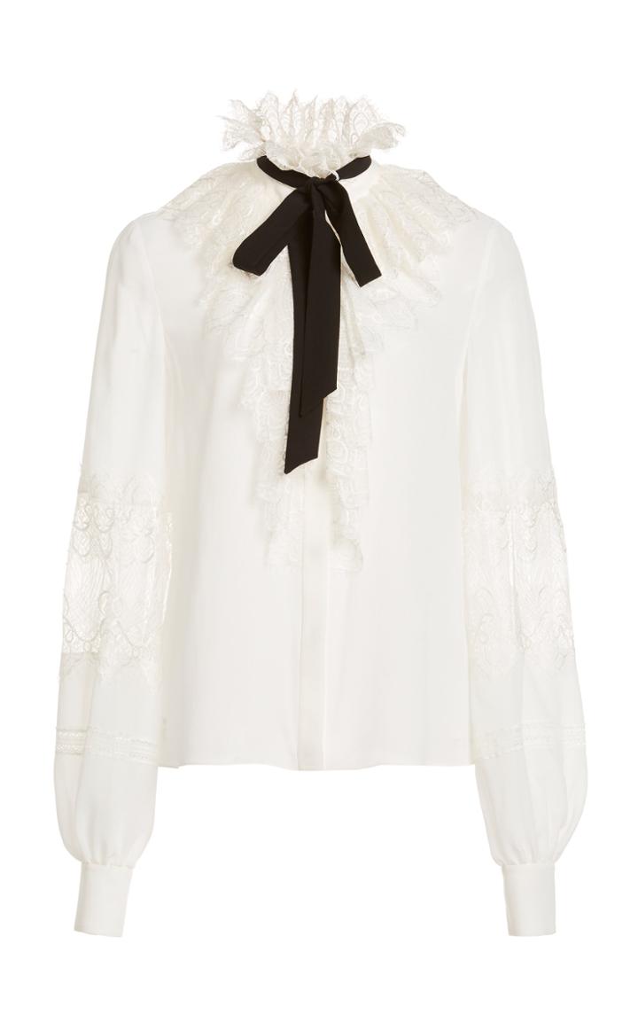 Moda Operandi Zuhair Murad Wyatt Bow Silk-georgette Shirt