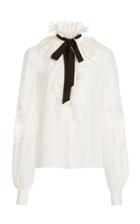 Moda Operandi Zuhair Murad Wyatt Bow Silk-georgette Shirt