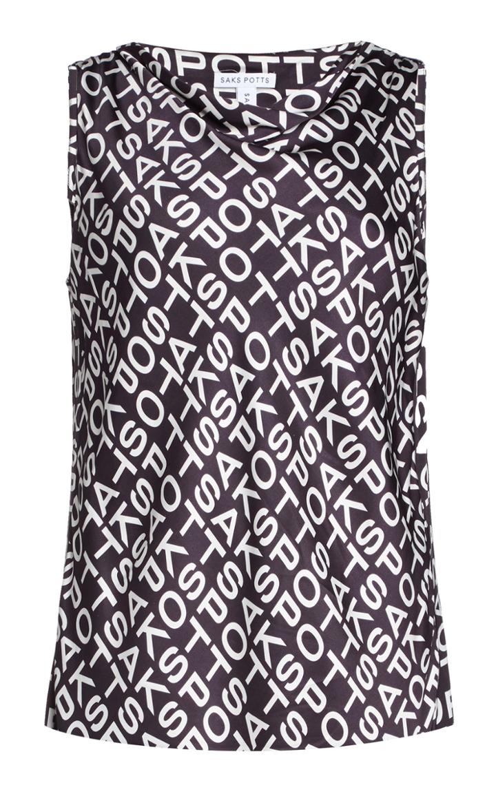 Moda Operandi Saks Potts Kennedy Draped Logo-print Crepe Top