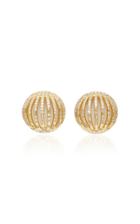 Susan Foster 18k Gold Diamond And Enamel Stud Earrings