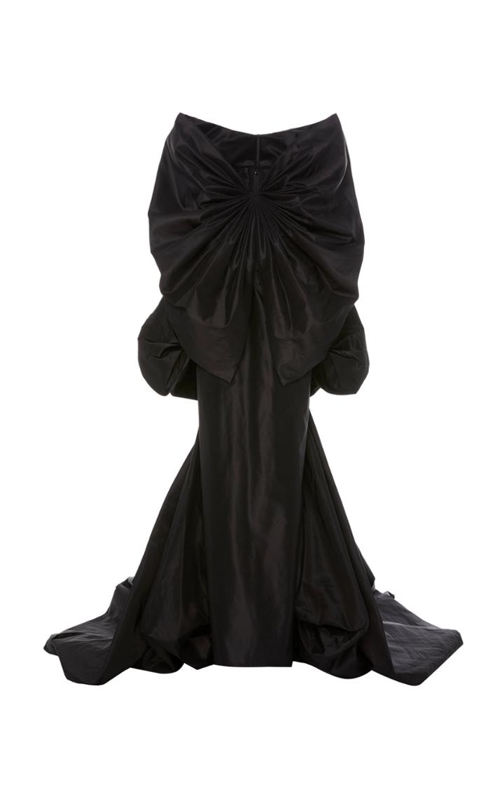 Zac Posen Draped Cape-accented Silk Gown