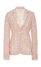 Moda Operandi Pamella Roland Pearl And Sequin Embroidered Silk Blazer Size: 2