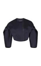 Moda Operandi Zac Posen Crepe De Chine Cropped Jacket Size: 0