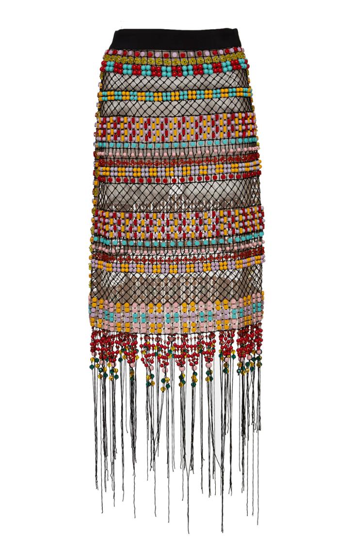 Emilio Pucci High-rise Beaded Fringe Skirt