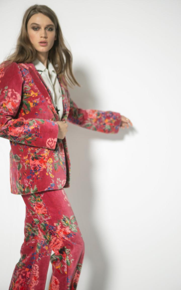 Moda Operandi Alix Of Bohemia Faithful Raspberry Rose Velvet Blazer