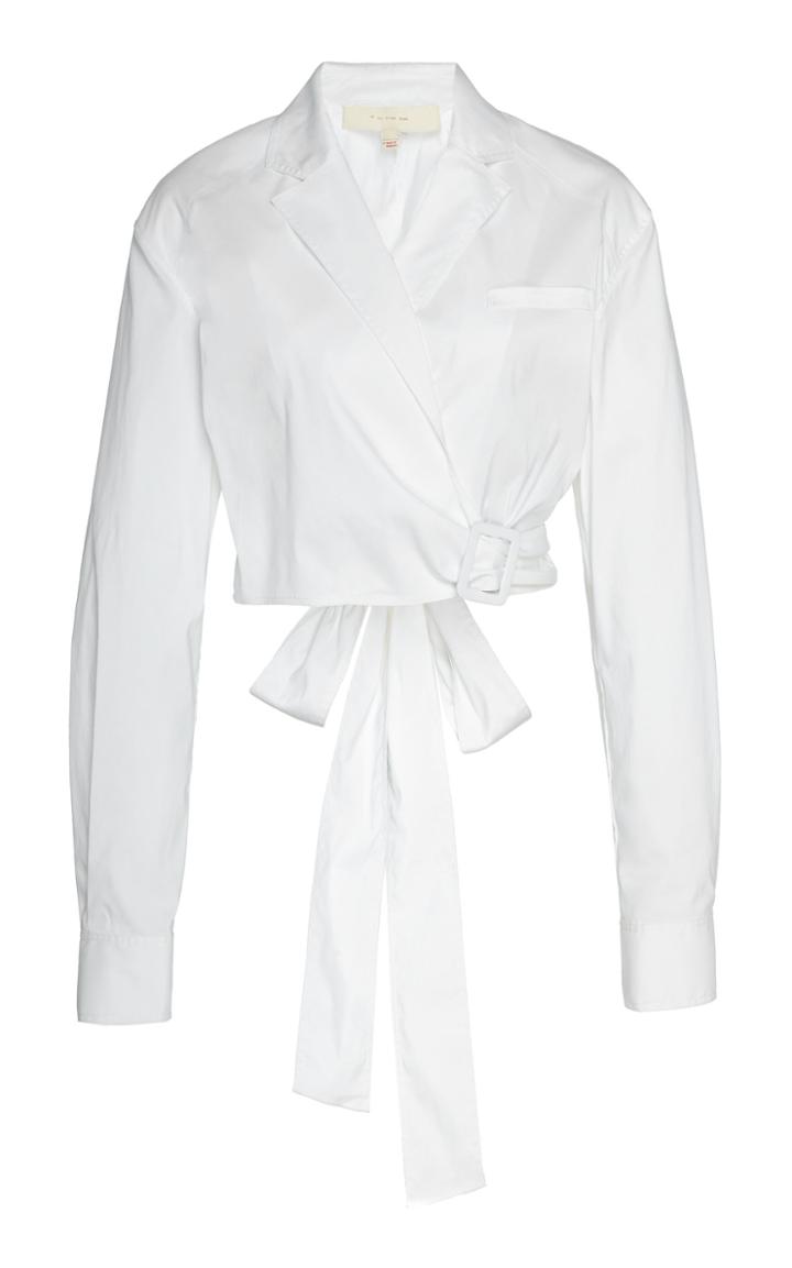 By Any Other Name Cotton-blend Wrap Top