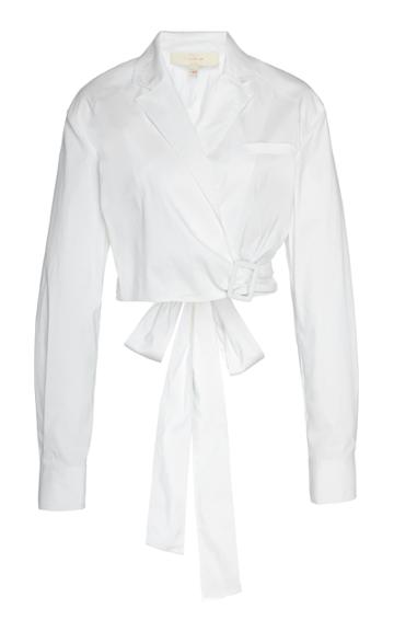 By Any Other Name Cotton-blend Wrap Top