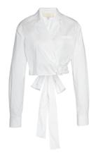 By Any Other Name Cotton-blend Wrap Top