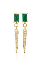 Ila 14k Gold Emerald And Diamond Earrings