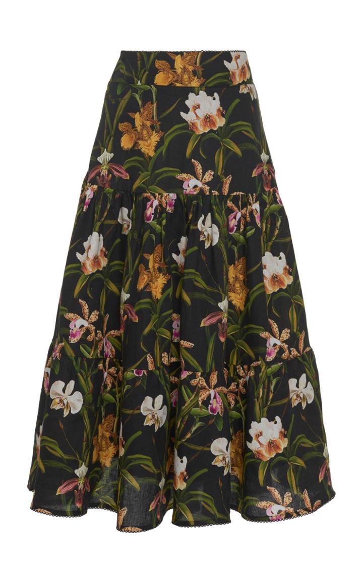 Agua By Agua Bendita Anis Flora Midi Skirt