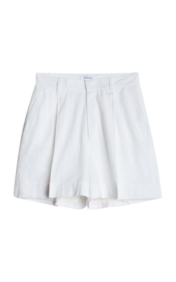 Moda Operandi Rodebjer Marta Pleated Cotton-linen Cuffed Shorts