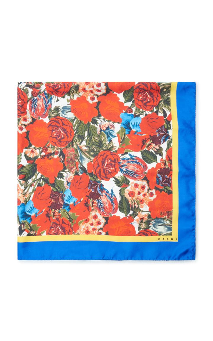 Marni Floral-print Silk-satin Scarf