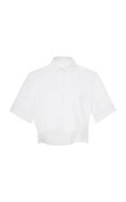 Marina Moscone Cropped Sateen Shirt