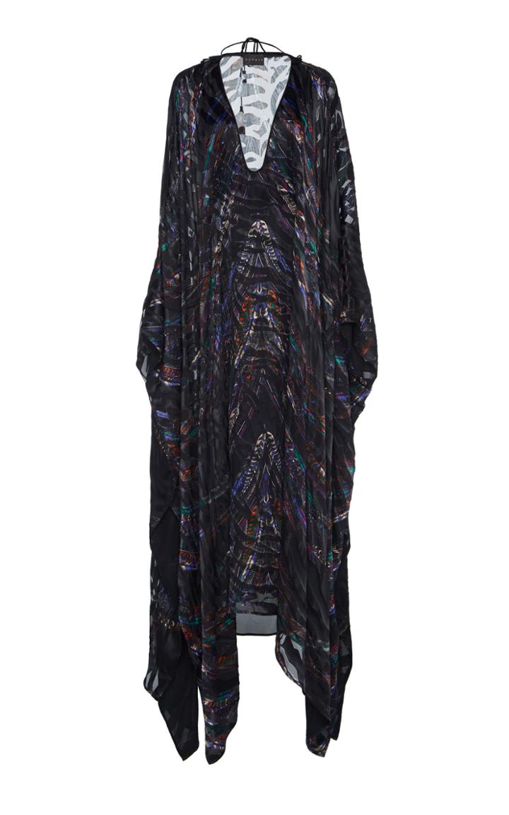 Dundas Feather Devore V-neck Caftan