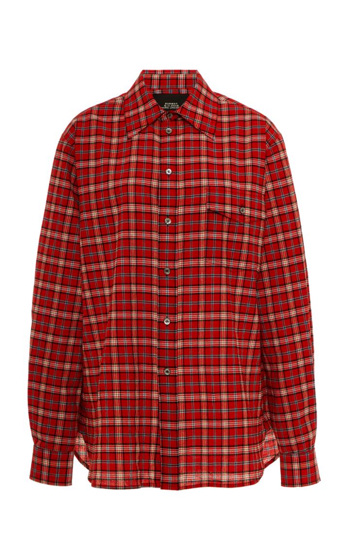 Moda Operandi Marc Jacobs Plaid Cotton Oversized Button-front Shirt Size: 0