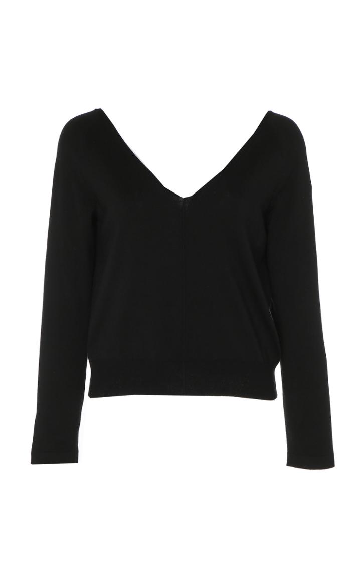 Akris Silk-knit V-neck Sweater