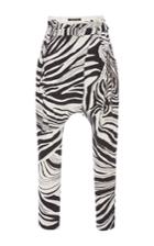 Roberto Cavalli White Black Zebra Watercolor Viscose Cady Stretch Trousers