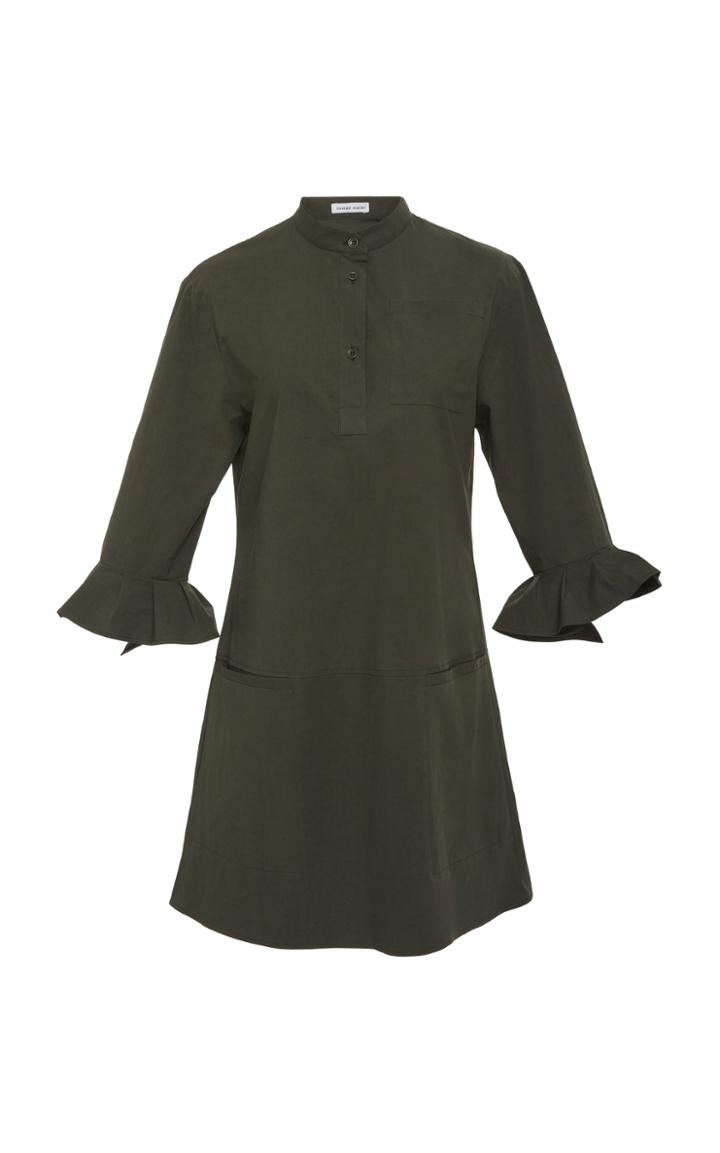 Tomas Maier Sporty Popline Flared Cuff Dress