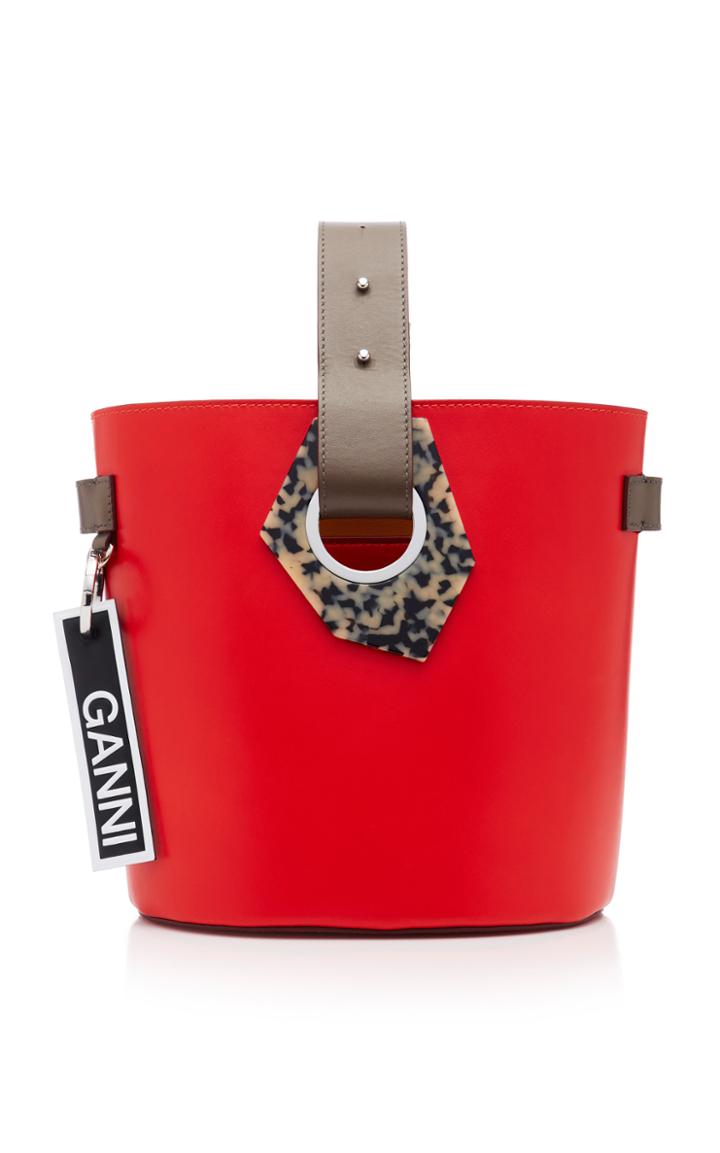 Ganni Leather Bucket Bag