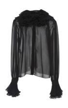 Giambattista Valli Ruffled Silk Chiffon Blouse