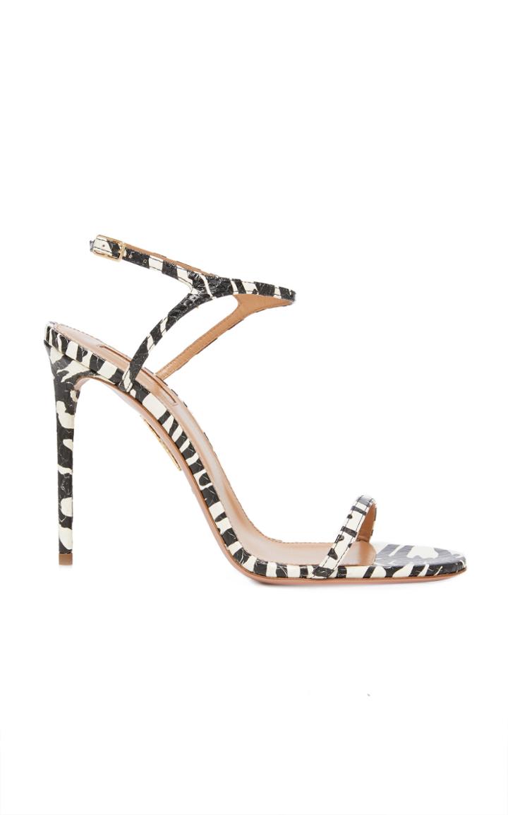 Aquazzura Naked Zebra Print Leather Sandals