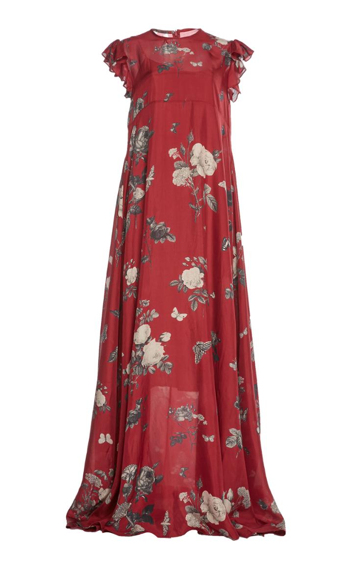 Biyan Gilyana Silk Floral Gown