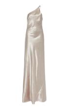 Galvan Roxy One-shoulder Metallic Satin Gown Size: 34