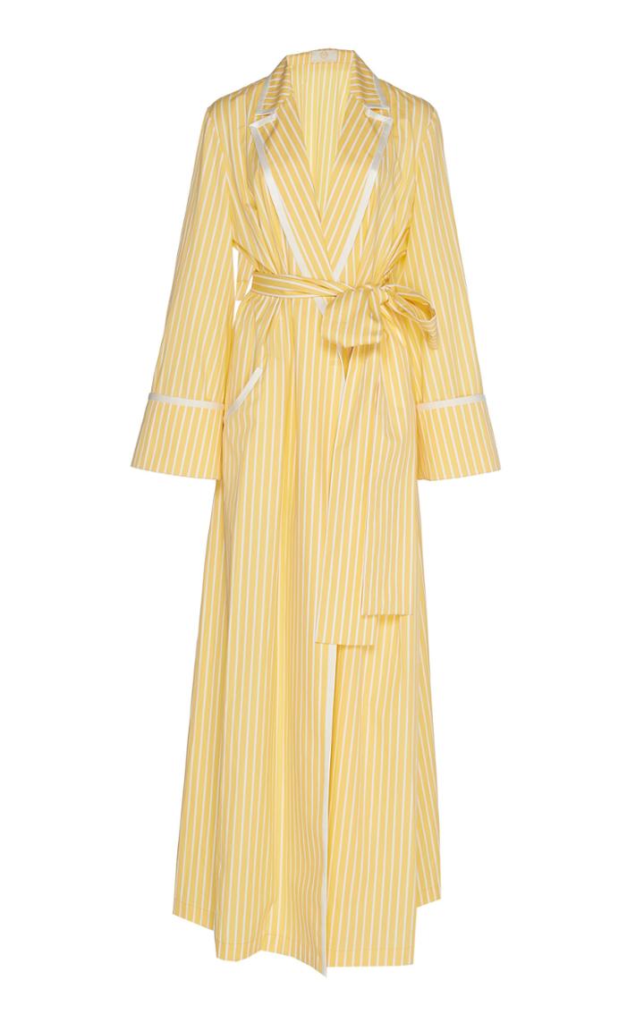 Sara Battaglia Piped Stripe Robe Dress