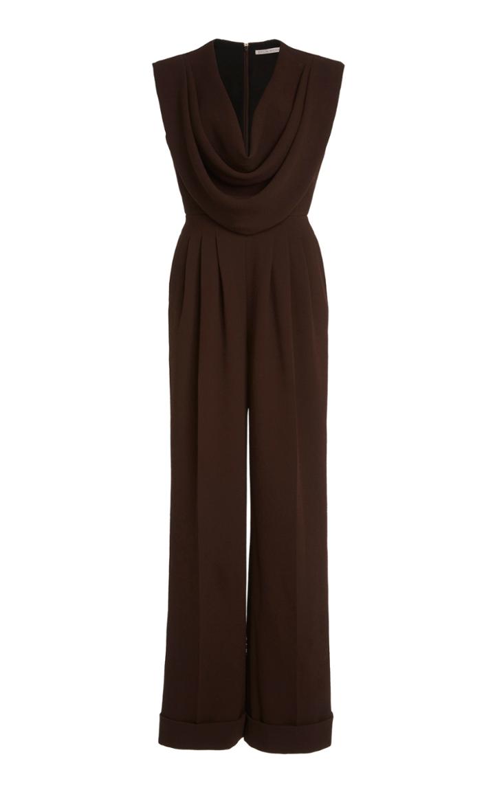 Moda Operandi Emilia Wickstead Desma Draped Crepe Jumpsuit