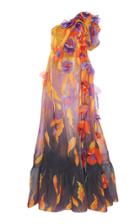 Peter Pilotto 3d One-shoulder Liquid Organza Gown
