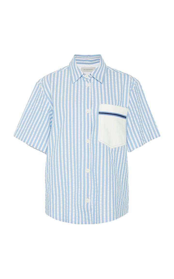 Lee Mathews Tengo Striped Cotton-seersucker Shirt