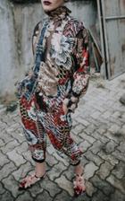 Moda Operandi Biyan Jumel Printed Silk Lame Top
