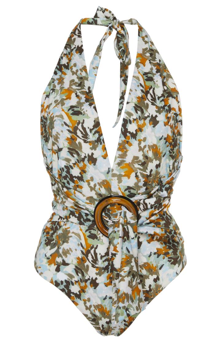 Silvia Tcherassi Germain Belted Floral-print Swimsuit