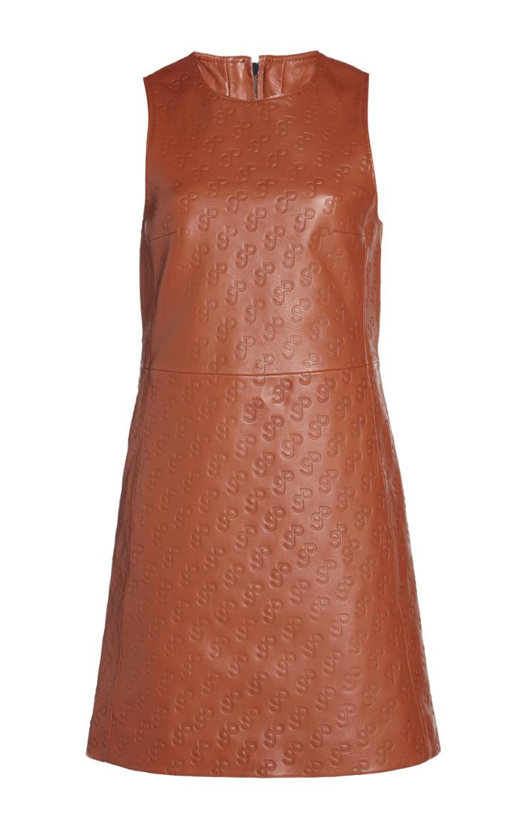 Moda Operandi Saks Potts Jacqueline Logo-embossed Leather Mini Dress
