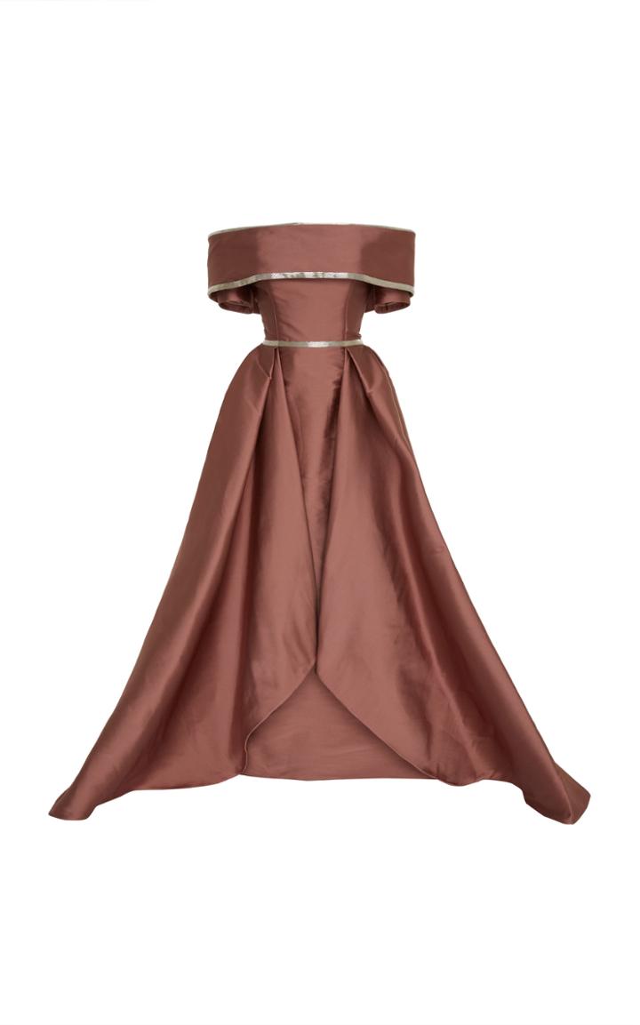 Elizabeth Kennedy Beaded Off The Shoulder Ball Gown