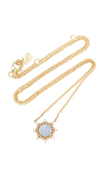 Kathryn Elyse Sunburst 14k Yellow Gold Agate And Diamond Necklace