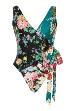 Zimmermann Allia Wrap Floral-print Swimsuit