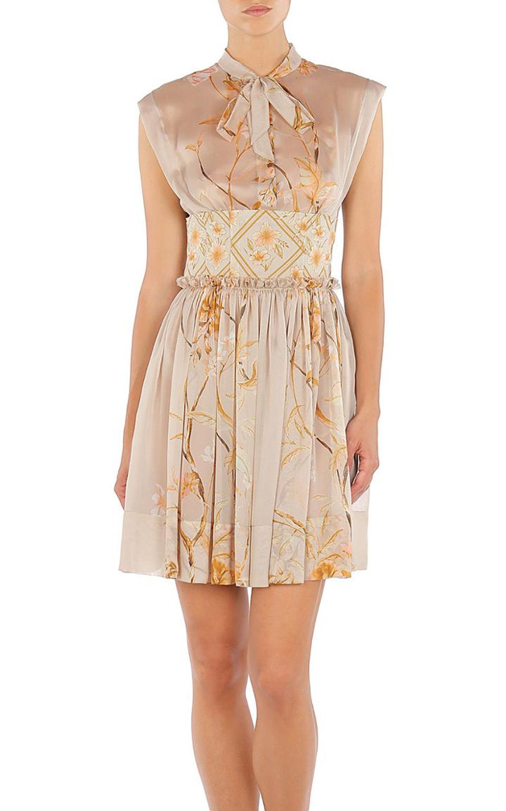 Moda Operandi Alberta Ferretti Hibiscus Rampage Floral-printed Chiffon Mini Dress