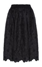 Moncler Genius Scalloped Floral-embroidered Shell Midi Skirt Size: 40