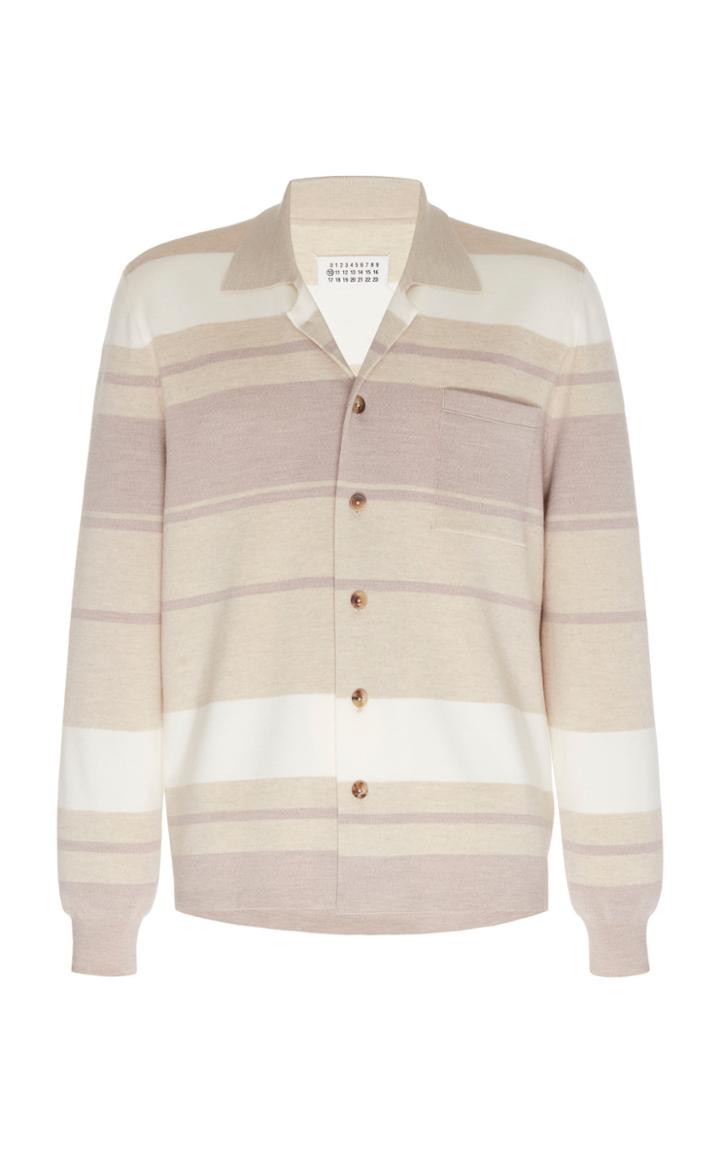 Maison Margiela Striped Cotton Cardigan