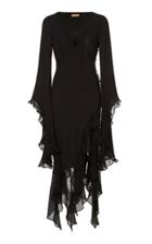 Michael Kors Collection Bias Silk Ruffle Dress