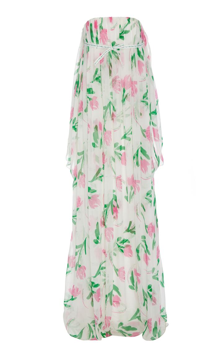 Rosie Assoulin Tulip Chiffon Strapless Gown