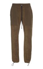 Amiri Cotton-paneled Suede Drawstring Pants