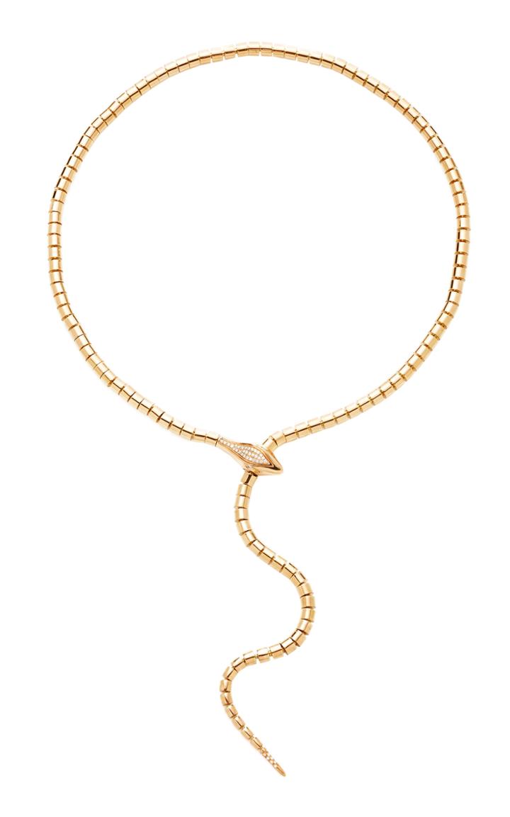 Sidney Garber 18k Rose Gold Wrap Around Snake Necklace