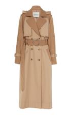 Caalo Contrast Stitch Hooded Trench Coat Size: Xs