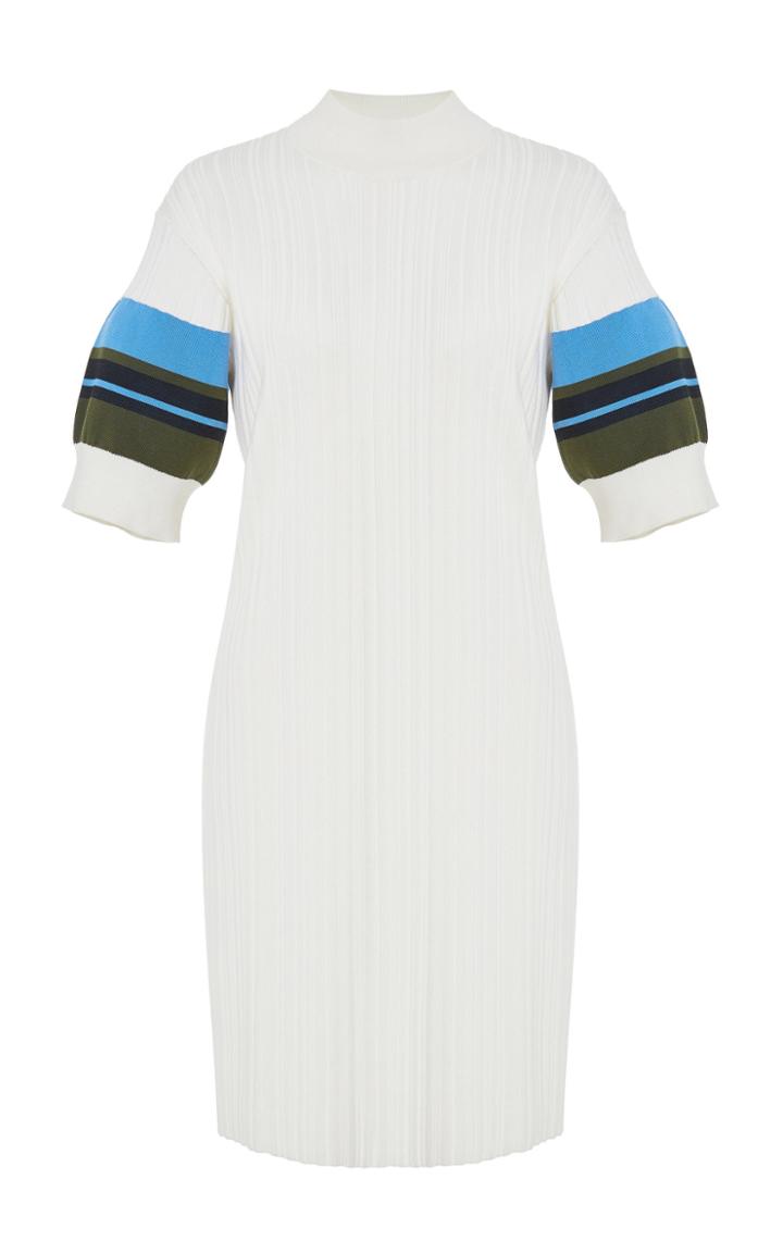 Proenza Schouler Pswl Striped Ribbed Cotton-blend Dress