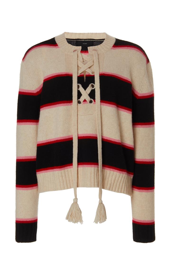 Alanui Striped Lace-up Sweater