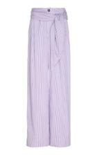 Thierry Colson Loulou Striped Cotton And Silk-blend Wide-leg Pants